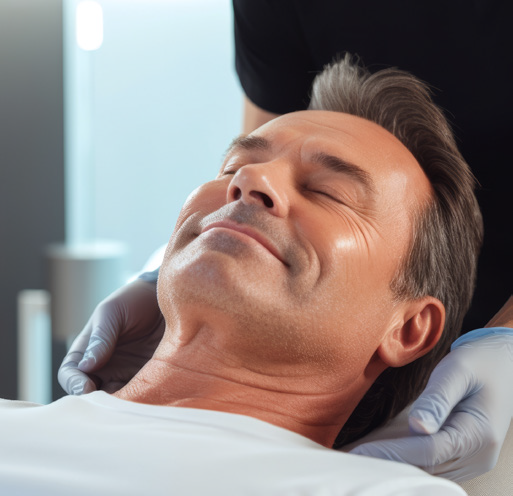 Men’s Age Defense corrective anti-aging treatment with dermaplaning, Jet Clear infusion and firming therapies