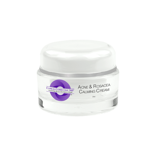 Corium Corrective 360° Acne & Rosacea Calming Cream soothing anti-inflammatory treatment jar.