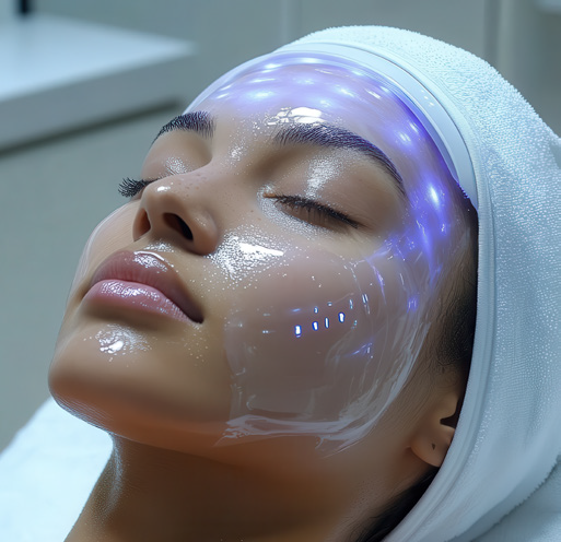 Hydrate & Glow corrective treatment with dermaplaning, Jet Clear infusion and hydrating serums for a radiant complexion