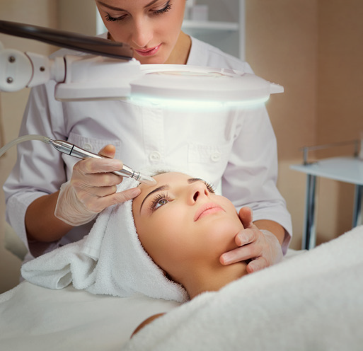 Lamprobe skin irregularity removal treatment for milia, skin tags and clogged pores.