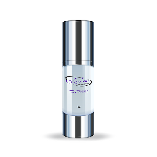 Laskin Skin Systems Vitamin C Serum brightening antioxidant treatment serum bottle.